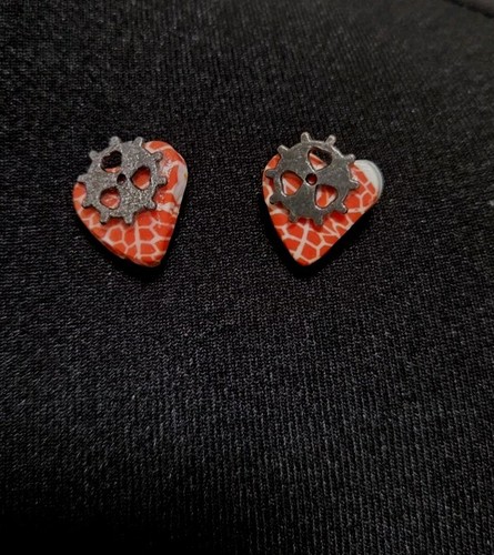 Orecchini cuore arancione - orecchini,